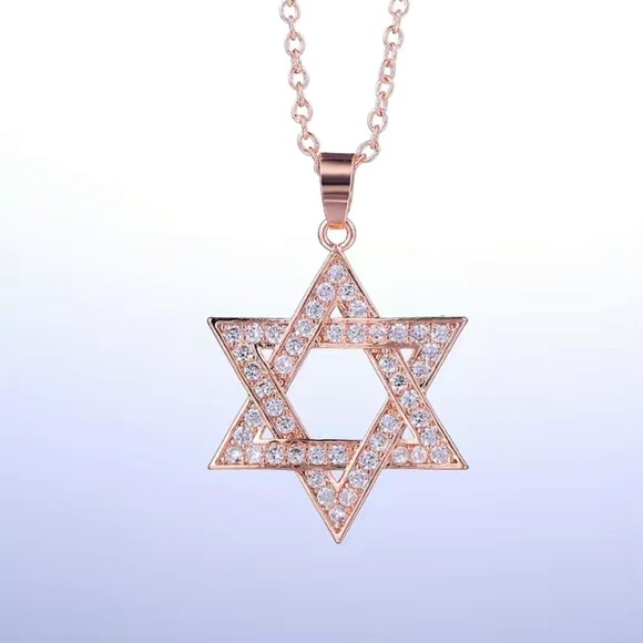 Cubic Zirconia Star Of David Necklace - Picture 3 of 8